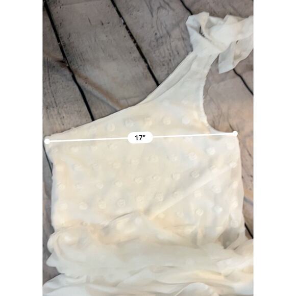 KOJOOIN One Shoulder Swiss Dot Relaxed Dress Women’s S New - Picture 4 of 8